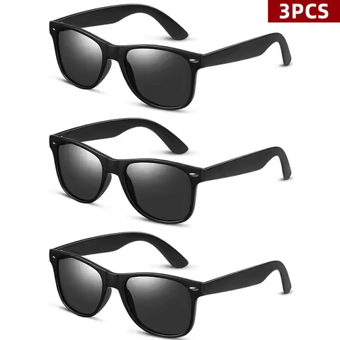3pcs Classic Square Polarized Sunglasses Men Women Retro Square Sun Glasses Fashiong Outdoor Travell