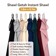 Shawl Getah Chiffon Instant | Elastic Band Chiffon Shawl | Tudung Hijab Pinless Shawl Chiffon