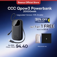 【CCC Certified】Baseus Power Bank PD 22.5W Fast Charging 3C Powerbank Built in Dual-Cable Portable Di