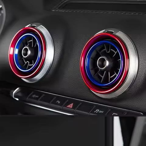 4pcs For Audi A3 S3 RS3 Q2L 2014-2022 AC Vent Decor Ring Interior Trim Car Modification Accessories 