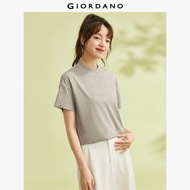 Giordano ผู้หญิง เสื้อยืดแขนสั้นคอเต่าผ้าฝ้าย Free Shipping 05322396