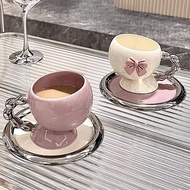 Set Cawan Kopi Seramik Kreatif Bernilai Tinggi Set Teh Gaya Eropah Morandi Set Cawan Kopi dan Piring