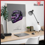 [Poster Only] Lewis Hamilton 2021 Formula 1 F1 Racing Helmet Minimal Art Large Poster Print / Wall A