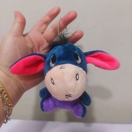 Eeyore Mini Charm Plush Toy 10 cm - Adorable Blue Eeyore with Pink Ears and Purple Legs