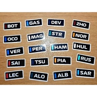 F1 Driver 2024/2025 Name Sticker Waterproof Glossy