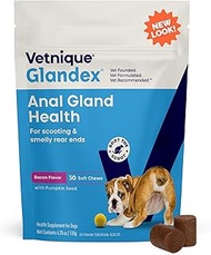 Glandex Gland Soft Chew Treats with Pumpkin for Dogs Digestive Enzymes, Probiotics Fiber Supplement 