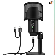 trt tech ไมค์โคโฟน FIFINE K683B T683 USB Type-C Desktop Microphone with Pop Filter for Computer and 