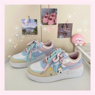 Halloween [Hoàn Tiền 15%]Giày thể thao  giày sneaker nữ độn đế 5cm lấp lánh phối màu đế sóng hàng ca