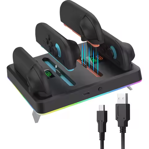 Multi-functional Charging Dock For Switch 2 Joy-Con Controller Charger Station RGB Light Fast Chargi