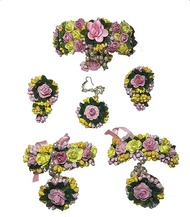 rossecjewel FLORAL JEWELLERY SET, Flower Gota Patti Jewelry Set for Haldi Mehandi Baby Shower Weddin