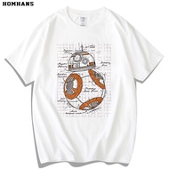 Korean Red Oversized Tee Cotton Round Neck Short Sleeve T-Shirt Male GEEK Otaku Star Wars Peripheral