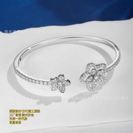 S926 Silver Pentagonal Flower Bracelet Full Diamond Seiko Diamond Light Luxury Niche High-End Factor