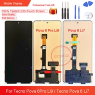 6.78นิ้ว AMOLED ของแท้สำหรับ Tecno Pova 6 Li7 / Pova 6 Pro อะไหล่ซ่อมสำรองประกอบดิจิไทเซอร์จอแสดงผล