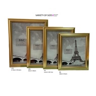 Photo Frame Size 4R / 5R / 6R / 8R / A4 / 10R / 11R / - Golden (1pc) Photo Frame Wall