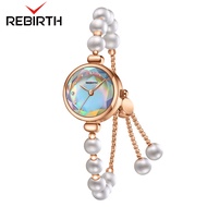 REBIRTH Jam Tangan Wanita Anti Air Original Elegan Korea Mutiara Tali Gelang Jam Tangan Cewek