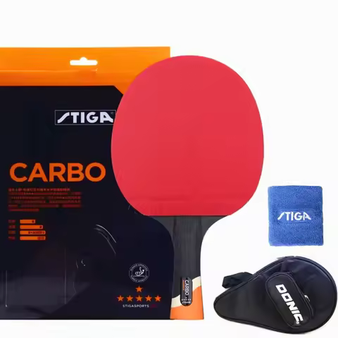 STIGA 6 Star Racket Offensive Professional Carbon Pimples In Rubber Original Stiga Table Tennis Rack