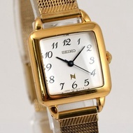 SEIKO NOIE 女性用腕時計 クォーツ 1F21-5020 22mm Gold Square Case Silver Dial 手錶 古董錶 復古手錶