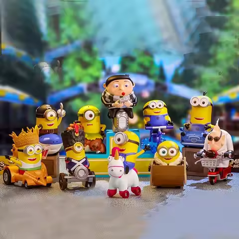 POP MART Minions Mount Series Blind Box Guess Bag Desktop Decoration Cute Model Gift Toys Anime