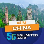 5G Esim - Unlimited China Data Sim Card 1/3/5/8/10 GB