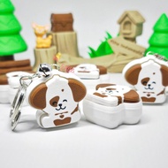 GANTUNGAN [KITE.ID] Cute Dog Clicker Keychain - Clicker Toy - Fidget Toy Keychain - 3D Print