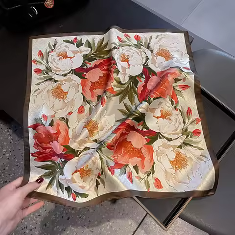 Fashion 100% Real Silk Scarf Women Shawls Wraps for Ladies Neckerchief Foulard Scarves Pashmina Fema