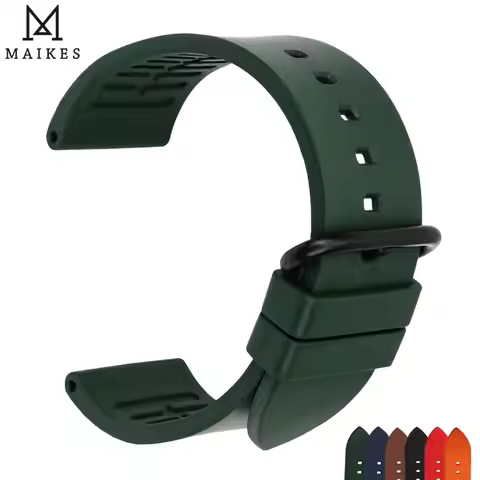 MAIKES Fashion Watchband 20mm 22mm 24mm Fluoro Rubber Watch Band Watch Accessories Watch Strap For H