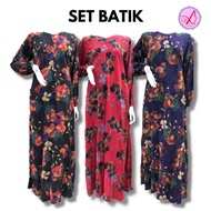 Jubah Cotton Viscose , Corak Batik / Bunga , (M-4XL) , (PLUSSIZE) , Women , Muslimah