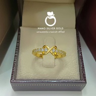 แหวนเพชรcz รุ่นฟรีไซส์ 0415 แหวนทองเคลือบแก้ว หนัก 1 สลึง แหวนทองเคลือบแก้ว ทองสวย แหวนทอง แหวนทองชุบ แหวนทองสวย  แหวนห