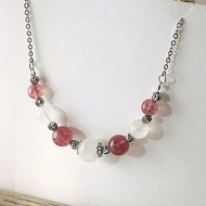 月亮石 月光石 草莓晶 水晶 頸鏈 項鍊 天然石 生日禮物 愛情