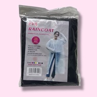 EVA Raincoat Black | Baju Hujan Kalis Air | Free Size Universal