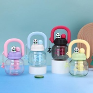 Happy Snager 2-Sided Round Panda Children's Water Bottle 800ml Two Ways to Drink Linlin Aesthetic 0.