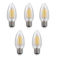 Set of 5 Edison C35 4W bulb-shaped Led light bulbs with E27 socket