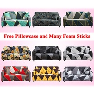 1 2 3 4 Seater Sofa Cover Stretchable Sofa Slipcover Armrest/L Shape/Corner Sofa Cover Sofa Seat Cover Free Pillowcase and Foam Sticks Machine Washable(L Shape Sofa Need 2 Pcs or More)