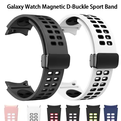 Magnetic D-Buckle Sport Band For Samsung Galaxy Watch 4/5/6 44mm 40mm/Galaxy4 Classic 46mm 42mm Brac