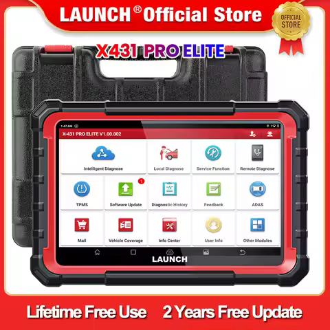 LAUNCH X431 PRO ELITE Car OBD2 Scanner CAN FD DOIP All System 31+ Reset Service Coding Auto Diagnost