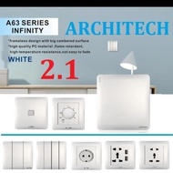 saklar sakelar stop kontak architect INFINITY WHITE INBOW stopkontak