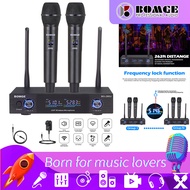 BOMGE Metal Wireless Microphone set Professional UHF Cordless Dynamic Dual Handheld Mic  System for Home Karaoke, Meeting, Party, Church, DJ, Wedding, Home KTV, 200f