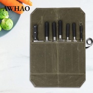 [AWHAO] Portable Chef Roll Bag Pouch Bag Cooking Tools Storage Chef Bag Chef Case Cutlery Carrier fo