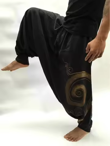 Men's Casual Elastic Waist Baggy Hippie Yoga Harem Pants Men Baggy Hippie Boho Gypsy Aladdin Hippie
