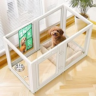 FXW AuraSpace Acrylic Indoor Unleashed Dog Playpen for Puppies and Small Dogs, 24 Inch, 6 Panels, Wh