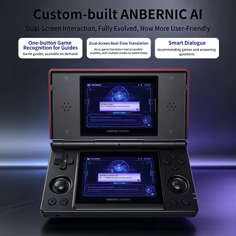 RG DS ANBERNIC 4IPS Multi-touch Screen Handheld Game Console Dual-screen Flip Video Games Player RK3