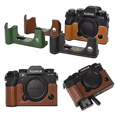 XT5 Camera Bag PU Leather Half Body Case for Fujifilm XT5 Fuji X-T5 Battery Opening Bottom Cover