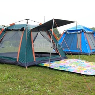 【Ready stock】✼4Person Camping Tent Foldable Auto 2 Doors 2 Windows Tent UV Resist Waterproof Family Tent Camp Khemah Cam