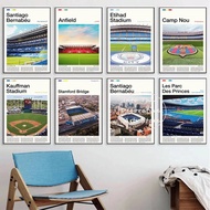 World Famous Sports Stadiums Anfield Allianz Arena Molineux Arsenal Canvas Posters Wall Art Home Dec