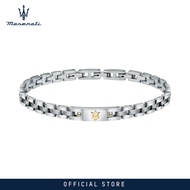 Maserati Jewels 220mm Mens Stainless Steel Bracelet with Gold Logo JM420ATH05 (Adjustable)
