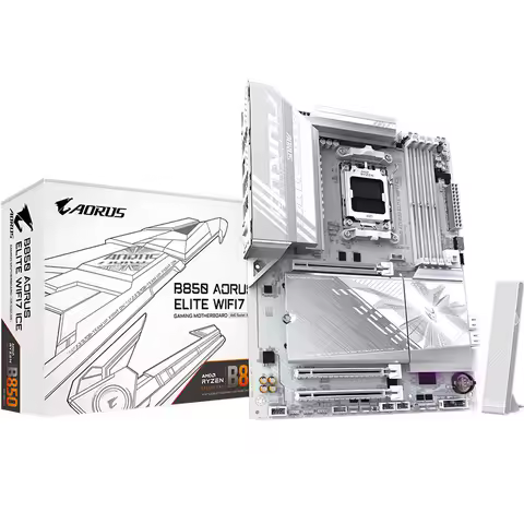 AMD AM5 motherboard ATX white ice sculpture B850 A ELITE WIFI7 ICE D5 supports COM DDR4 maximum 64GB