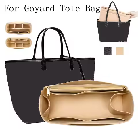 Portable Felt Insert Organizer For Goyard GM PM Mini Tote Bag Womens Handbag Inner Purse Travel Cosm