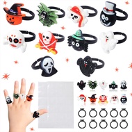 10pcs Halloween DIY Resin Ring Mini Horror Rings Theme party Decor Kids Gift