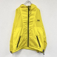 Helly Hansen 尼龍連帽派克大衣，黃色，M碼，古著