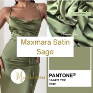 HIJAU FABRIC MXM SILKY SATINPURE | Sage Sage Sage | Sage Green